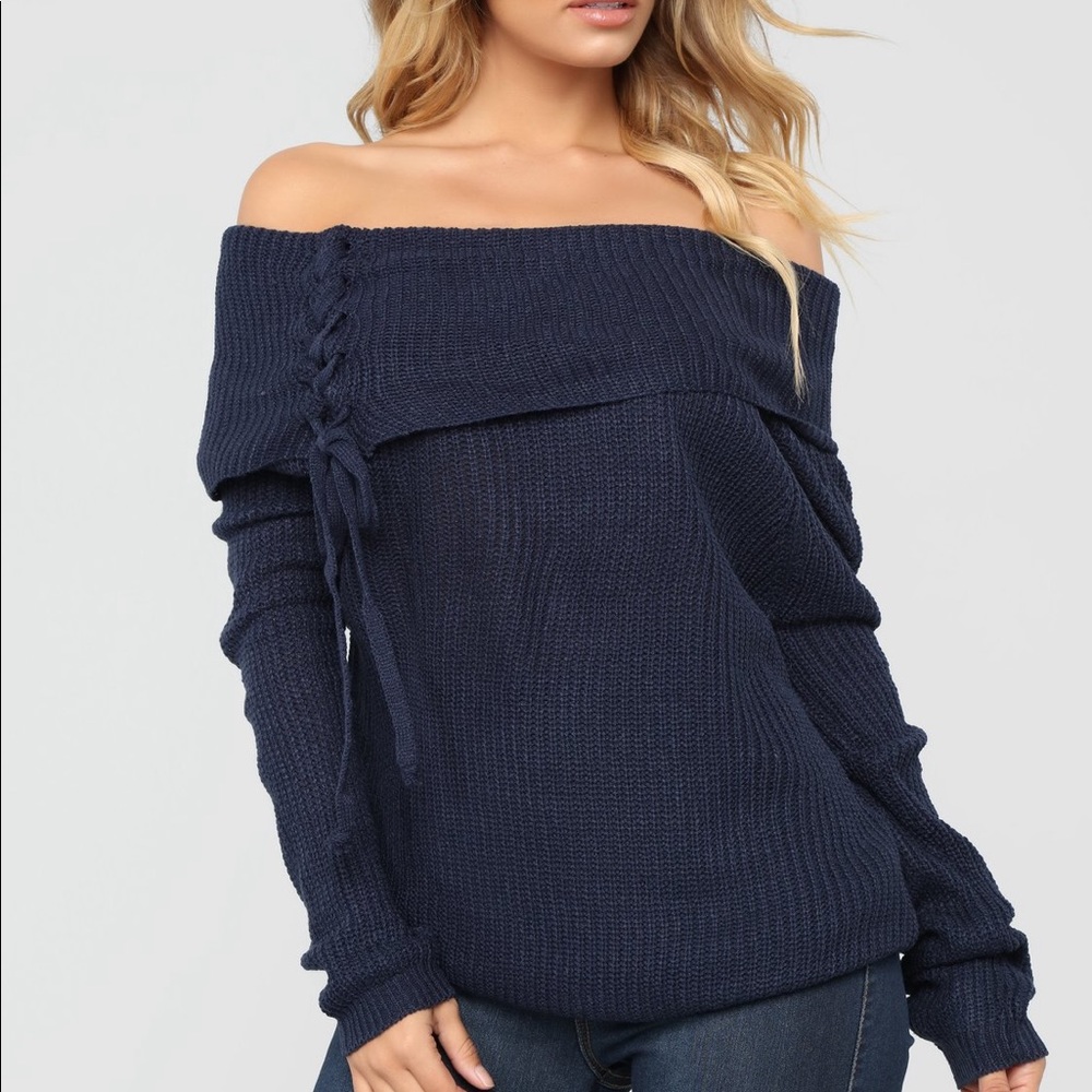Fashion Nova Knit Off Shoulder sweater